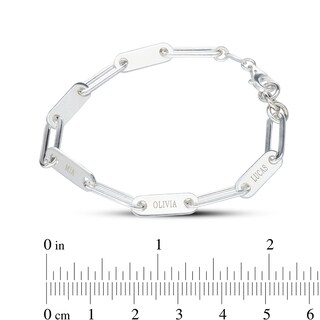 Sterling Silver Engravable Paper Clip Chain Bracelet - 7.5"