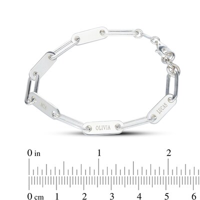 Sterling Silver Engravable Paper Clip Chain Bracelet - 7.5"