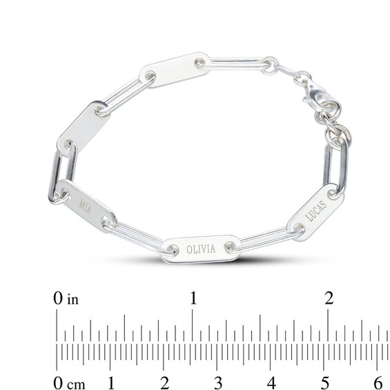 Sterling Silver Engravable Paper Clip Chain Bracelet - 7.5"