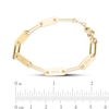 14K Yellow Gold Plated  Engravable Paper Clip Chain Bracelet - 7.5"