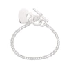 Thumbnail Image 1 of Sterling Silver Engravable Heart Toggle Bracelet - 7.5"