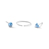 Thumbnail Image 1 of Semi-Solid Sterling Silver Blue CZ Nose Stud and Ring Set - 22G 3/8"