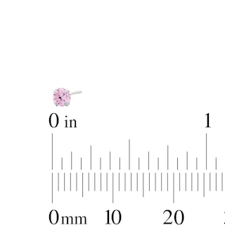 Semi-Solid Sterling Silver Pink CZ Nose Stud and Ring Set - 22G 3/8”