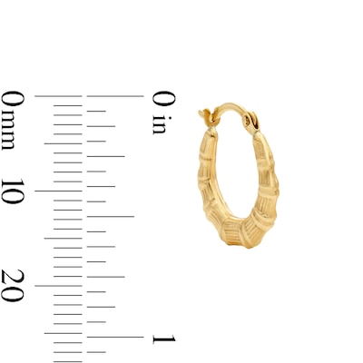 15mm 10K Hollow Gold Bamboo Hoops