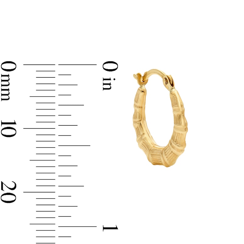 Main Image 2 of 15mm 10K Hollow Gold Bamboo Hoops