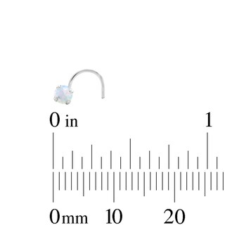 Semi-Solid Sterling Silver Simulated Opal Nose Stud Set - 22G 5/16”