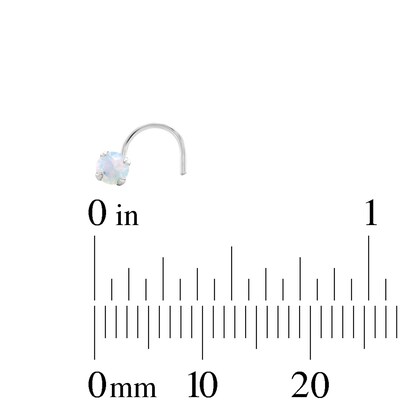 Semi-Solid Sterling Silver Simulated Opal Nose Stud Set - 22G 5/16”