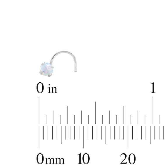 Semi-Solid Sterling Silver Simulated Opal Nose Stud Set - 22G 5/16”