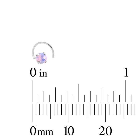 Semi-Solid Sterling Silver Simulated Opal Nose Stud Set - 22G 5/16”
