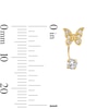 Thumbnail Image 3 of 10K Semi-Solid Gold Butterfly CZ Front/Back Earrings