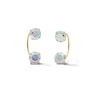 Thumbnail Image 1 of 10K Semi-Solid Gold Iridescent CZ Front/Back Earrings