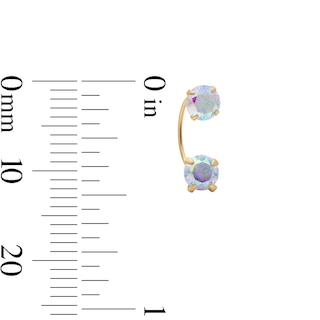 10K Semi-Solid Gold Iridescent CZ Front/Back Earrings