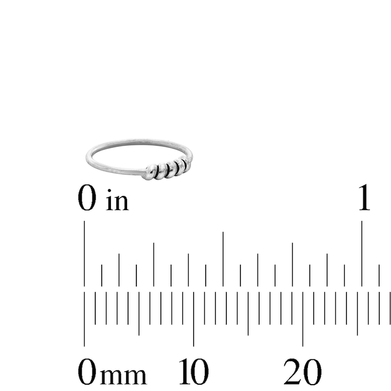 Main Image 3 of Semi-Solid Sterling Silver Champagne Crystal Flower and Bee Nose Stud and Ring Set - 22G 3/8
