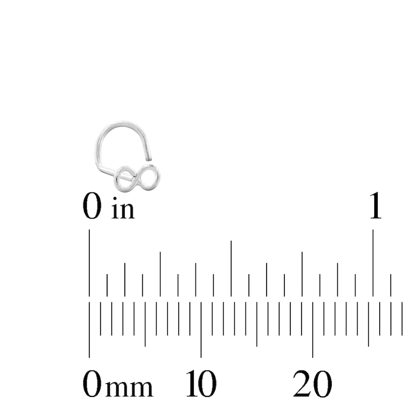 Main Image 2 of Semi-Solid Sterling Silver Infinity and Ball Nose Stud and Ring Set - 22G 5/16”