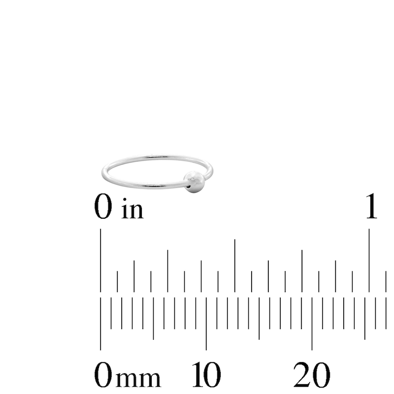 Main Image 3 of Semi-Solid Sterling Silver Infinity and Ball Nose Stud and Ring Set - 22G 5/16”