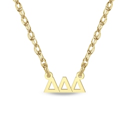 24K Gold Plated Delta Delta Delta Sorority Necklace - 16" + 2"