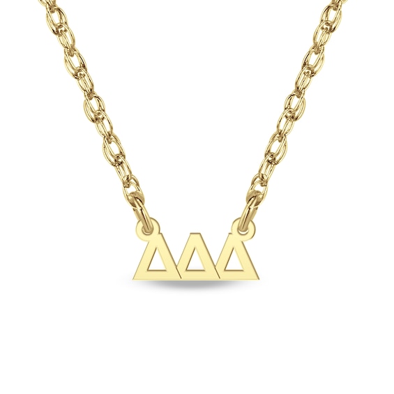 24K Gold Plated Delta Delta Delta Sorority Necklace  16  2