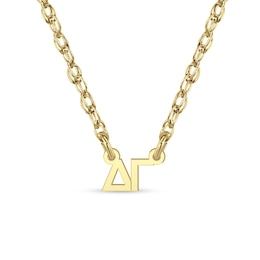 24K Gold Plated Delta Gamma Sorority Necklace - 16" + 2"