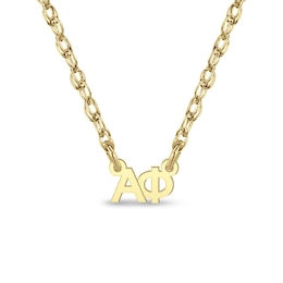 24K Gold Plated Alpha Phi Sorority Necklace - 16" + 2"