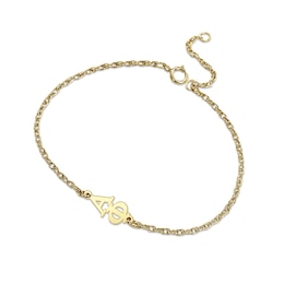 24K Gold Plated Alpha Phi Stacked Lavalier Sorority Bracelet - 7.25"