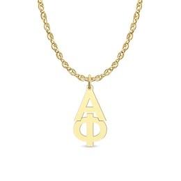 24K Gold Plated Alpha Phi Stacked Lavalier Sorority Pendant - 16" + 2"
