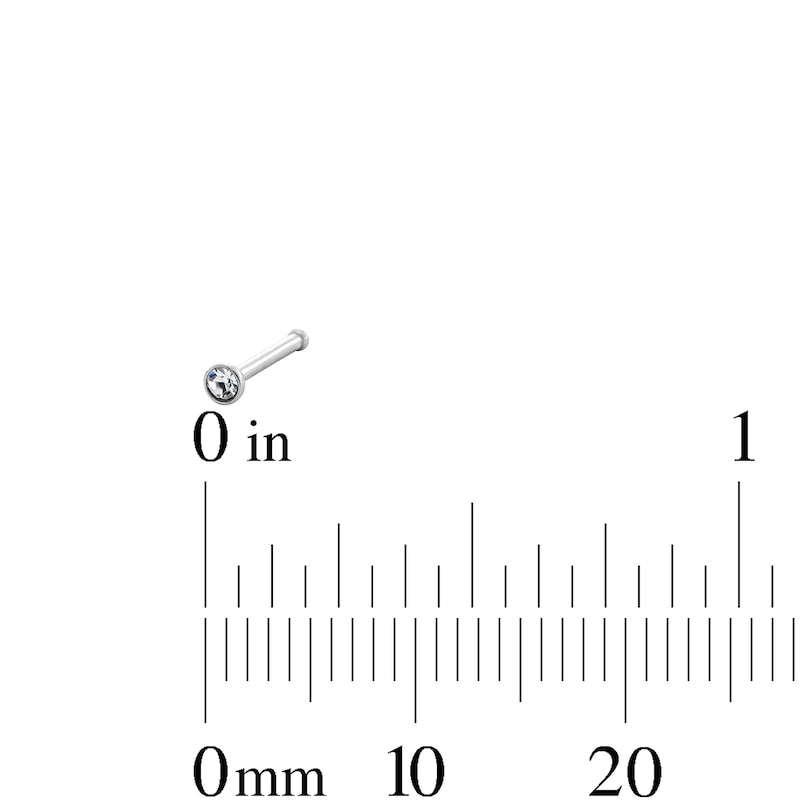 Main Image 2 of Semi-Solid Stainless Steel Crystal, CZ Triangle and Ball Trio Nose Stud Set - 20G 5/16”