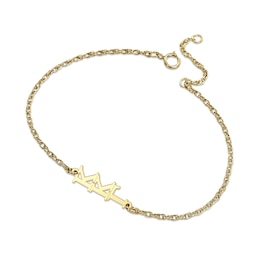24K Gold Plated Kappa Kappa Gamma Stacked Lavalier Sorority Bracelet - 7.25"