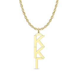 24K Gold Plated Kappa Kappa Gamma Stacked Lavalier Sorority Pendant - 16" + 2"