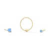 Thumbnail Image 1 of Yellow Ion-Plated Simulated Blue Opal Nose Stud and Ring Set - 22G 3/8”