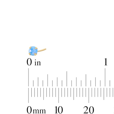 Yellow Ion-Plated Simulated Opal Nose Stud and Ring Set