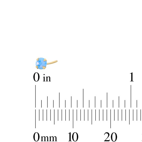 Yellow Ion-Plated Simulated Opal Nose Stud and Ring Set