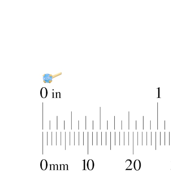 Yellow Ion-Plated Simulated Opal Nose Stud and Ring Set