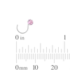 Thumbnail Image 2 of Semi-Solid Sterling Silver Pink CZ and Simulated Pink Opal Nose Stud Set - 22G 5/16”