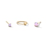 Thumbnail Image 1 of Yellow Ion-Plated Simulated Pink Opal Nose Stud and Ring Set - 22G 3/8”