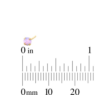 Yellow Ion-Plated Simulated Pink Opal Nose Stud and Ring Set - 22G 3/8”
