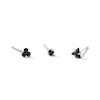 Thumbnail Image 1 of Semi-Solid Sterling Silver Black Crystal and CZ Nose Stud Set - 22G 3/8”