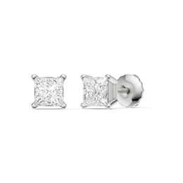10K Solid White Gold 1 CT. T.W. Lab-Grown Diamond Square Studs