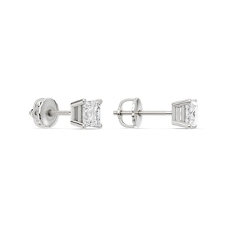 10K Solid White Gold 1 CT. T.W. Lab-Grown Diamond Square Studs