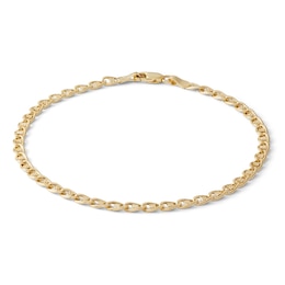 14K Hollow Gold Mariner Chain Bracelet - 7"