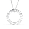 Thumbnail Image 1 of Sterling Silver Personalized Couples Heart Pendant - 18"