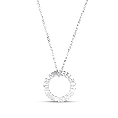 Sterling Silver Personalized Couple's Heart Pendant - 18"