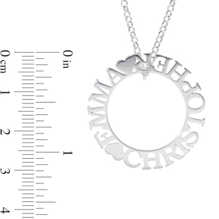 Sterling Silver Personalized Couple's Heart Pendant - 18"