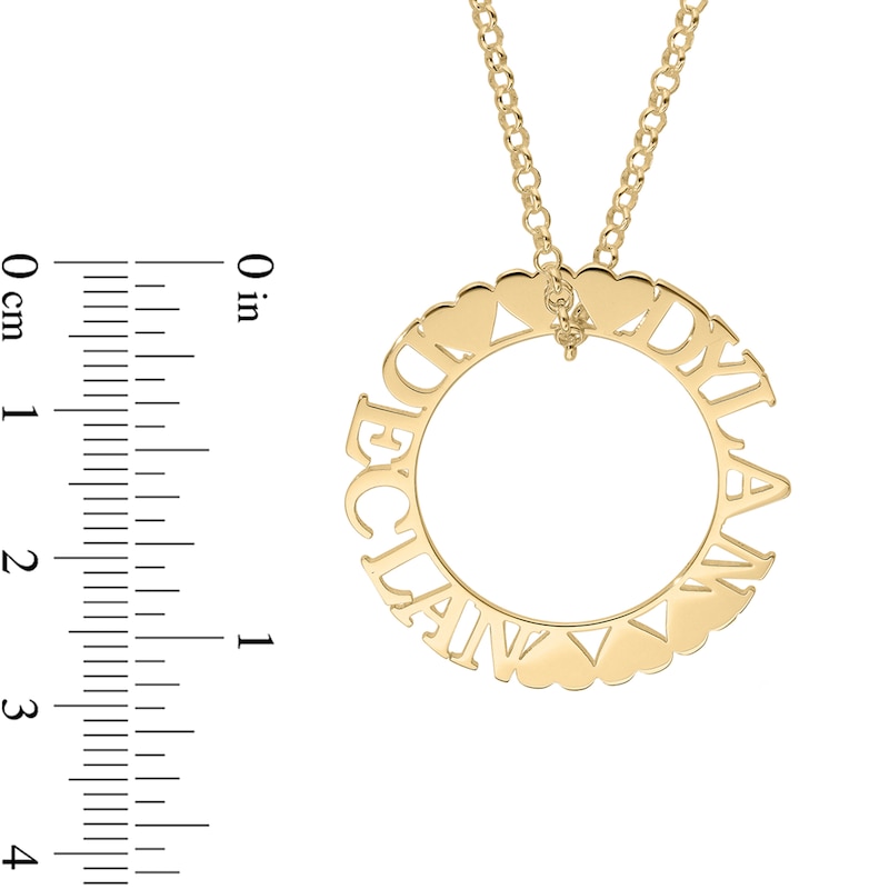 Main Image 3 of 14K Yellow Gold Plated Personalized Couples Heart Pendant - 18"