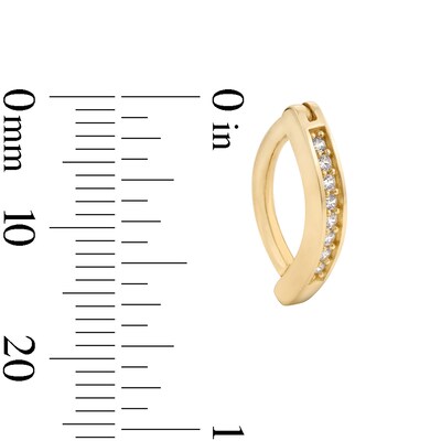10K Solid Gold CZ Hinged Belly Button Clip - 14G 3/8"