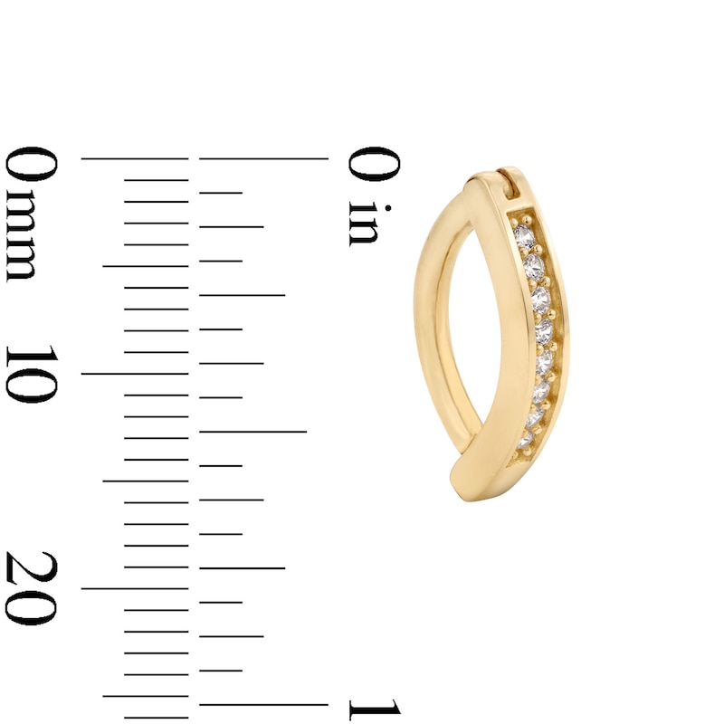Main Image 2 of 10K Solid Gold CZ Hinged Belly Button Ring - 15G