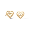 10K Semi-Solid Gold Heart Trio Studs