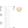 10K Semi-Solid Gold Heart Trio Studs