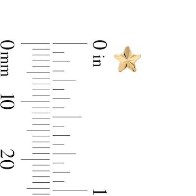 10K Semi-Solid Gold Textured Star Studs