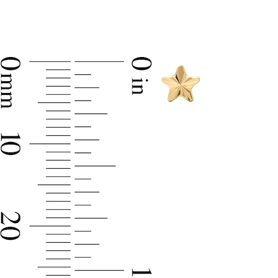 10K Semi-Solid Gold Textured Star Studs