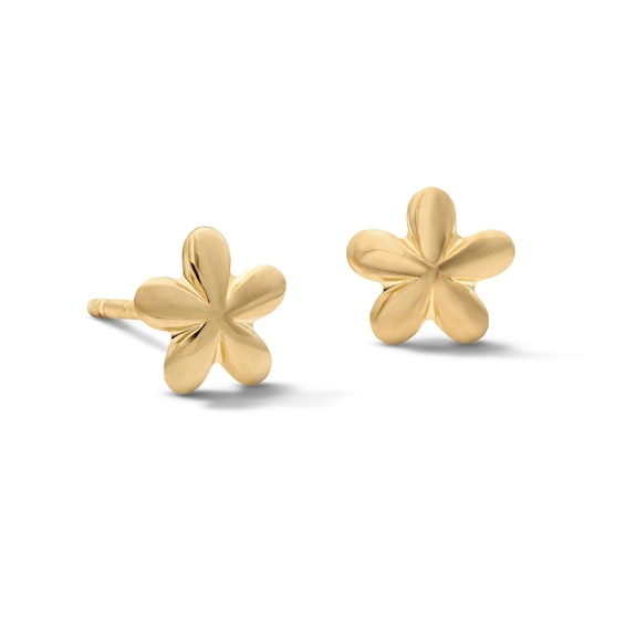 10K Semi-Solid Gold Flower Studs